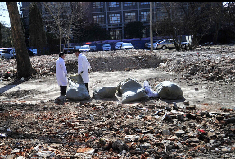 济南：铺路渣土现大量高校遗漏尸块标本