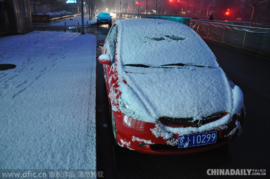 瑞雪兆丰年 北京降下羊年首场雪