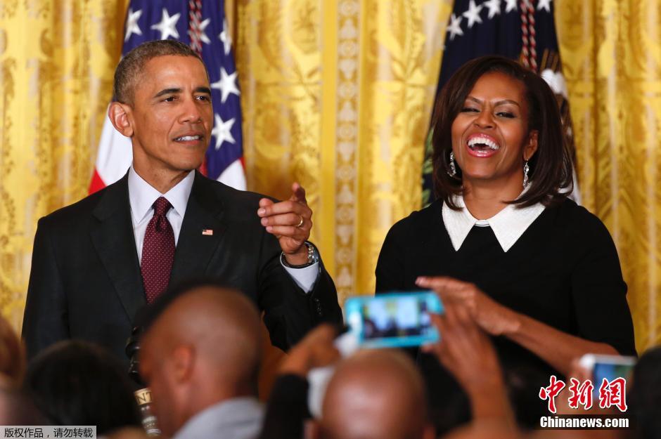 奥巴马夫妇白宫举行招待会 庆祝“黑人历史月”