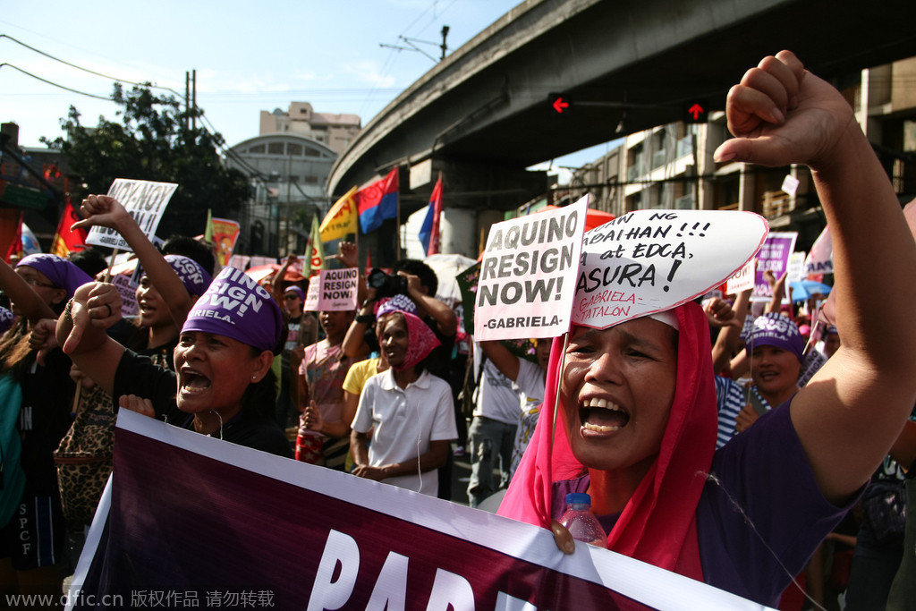 菲数千大学生示威要求阿基诺辞职
