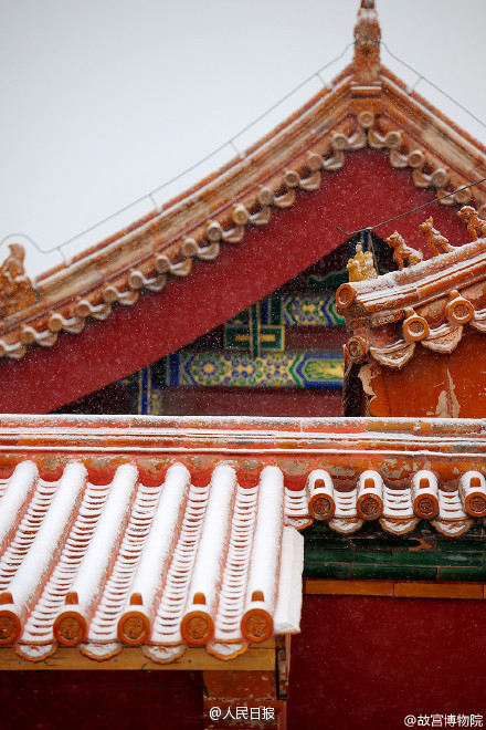 北京迎来羊年第二场降雪：故宫被披上银装