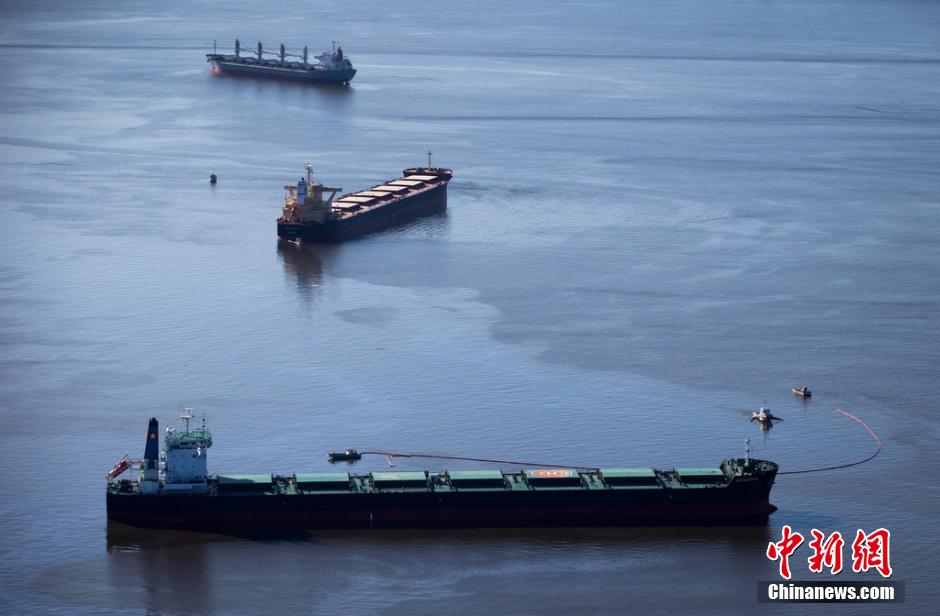 温哥华英吉利海湾发生燃油泄漏 污染海域一片漆黑