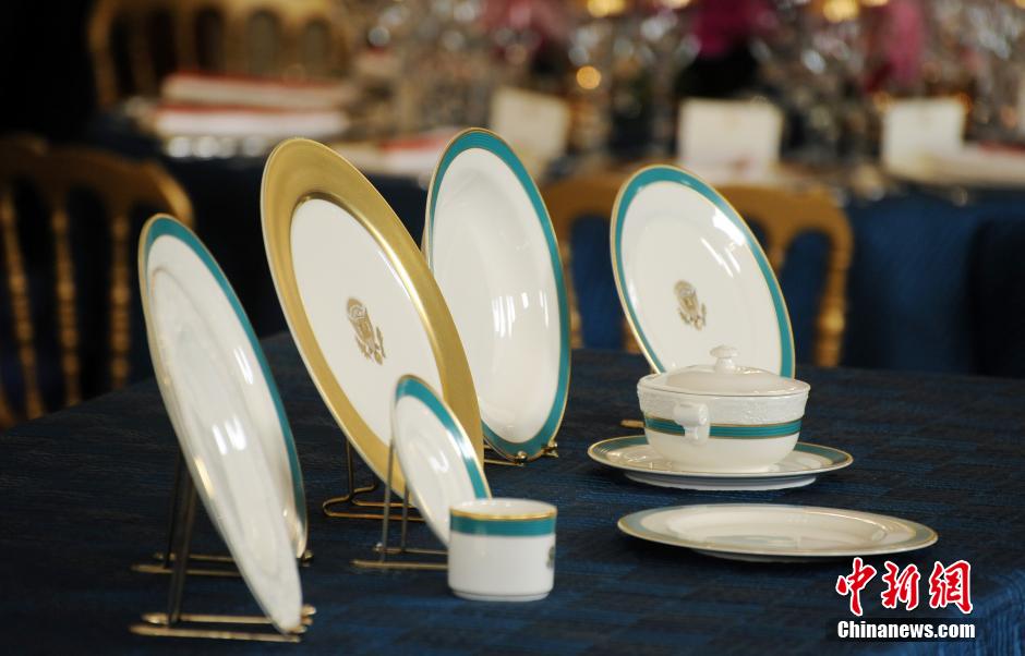 白宫公布招待安倍国宴细节 新瓷质餐具将亮相