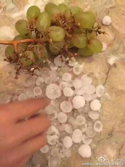 江苏多地冰雹大如鸡蛋 砸烂汽车挡风玻璃