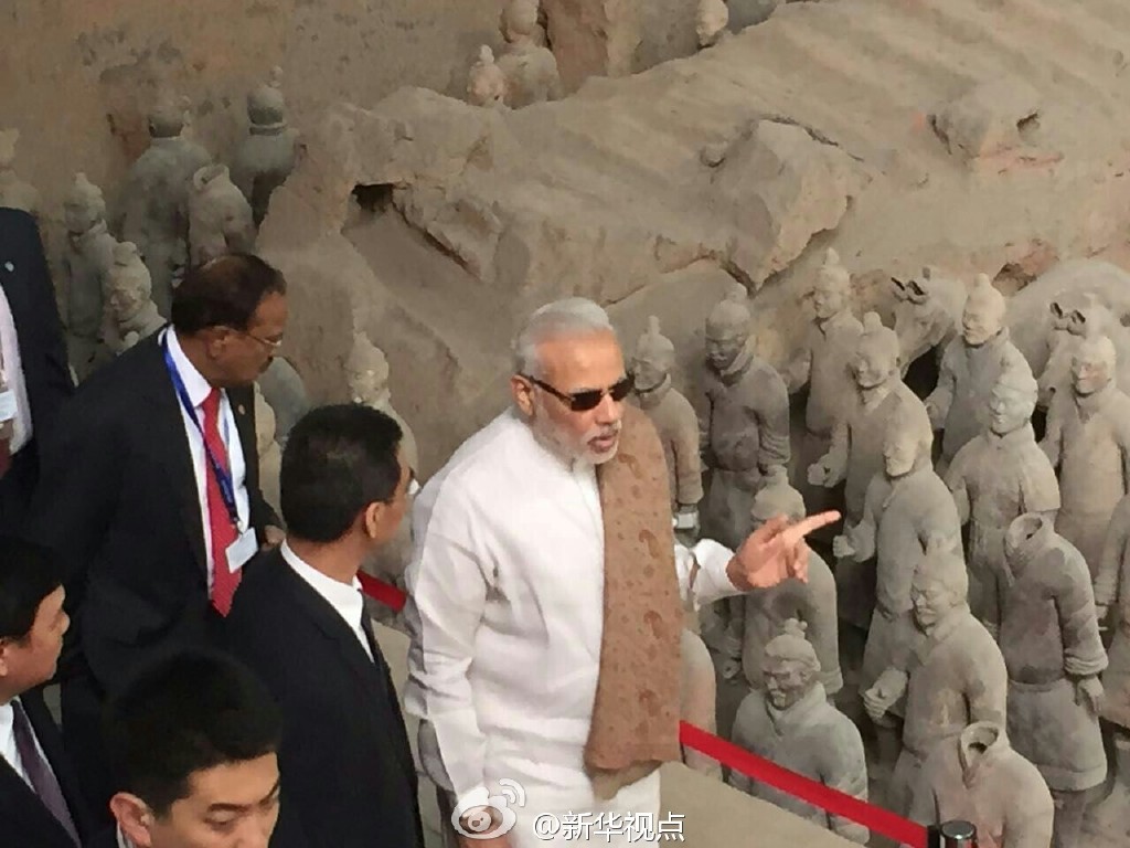 印度总理莫迪参观西安秦始皇兵马俑