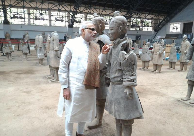 印度总理莫迪参观西安秦始皇兵马俑