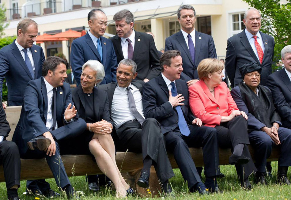 G7峰会：奥巴马默克尔忙里偷闲