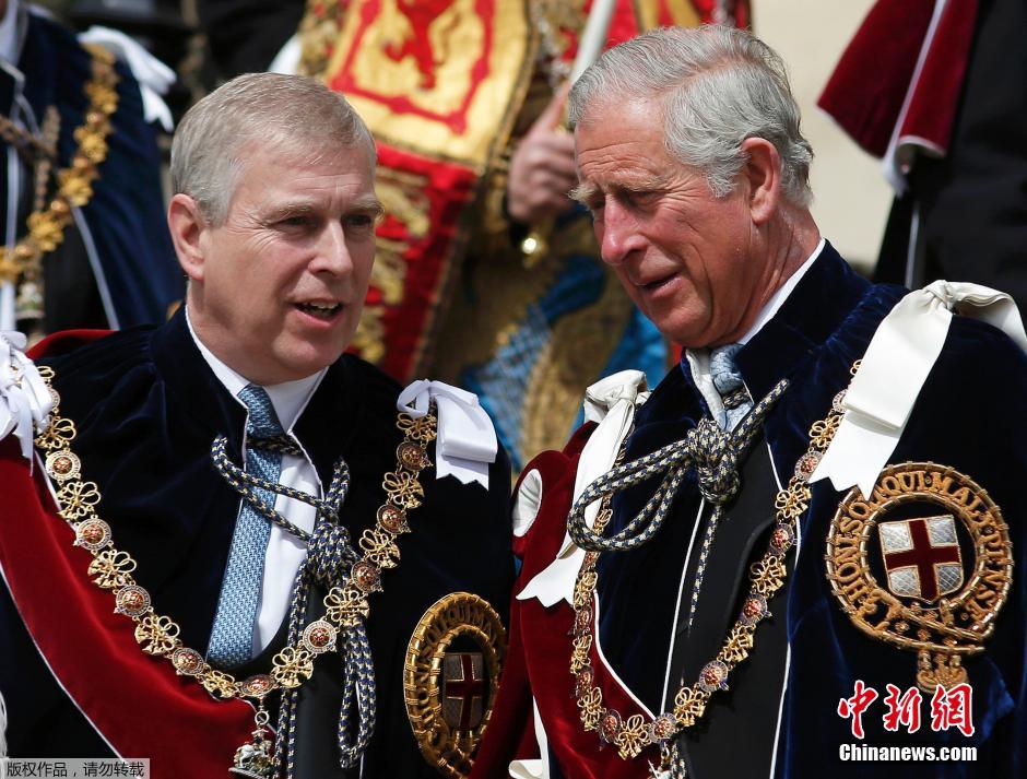 英国王室成员出席嘉德勋章受勋仪式