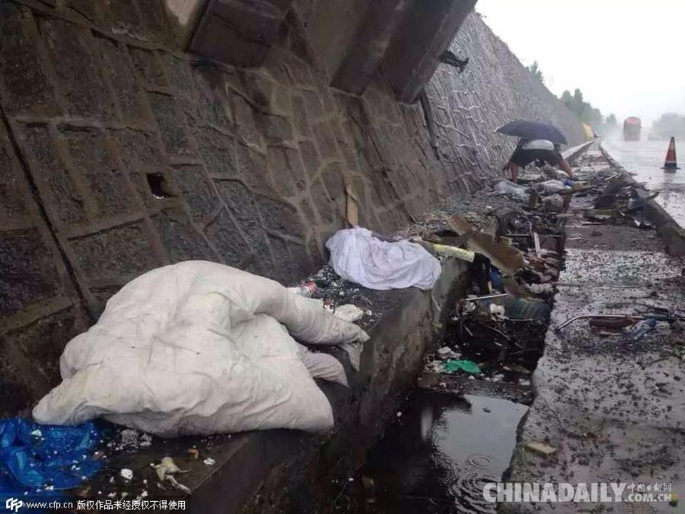 山东泰新高速一客车撞上桥墩 5人当场死亡