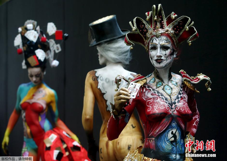 世界人体彩绘节在奥地利举行 色彩斑斓精美绝伦