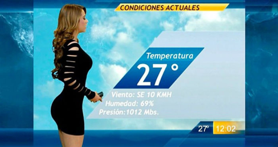 墨西哥“天气预报女孩”身材凹凸有致
