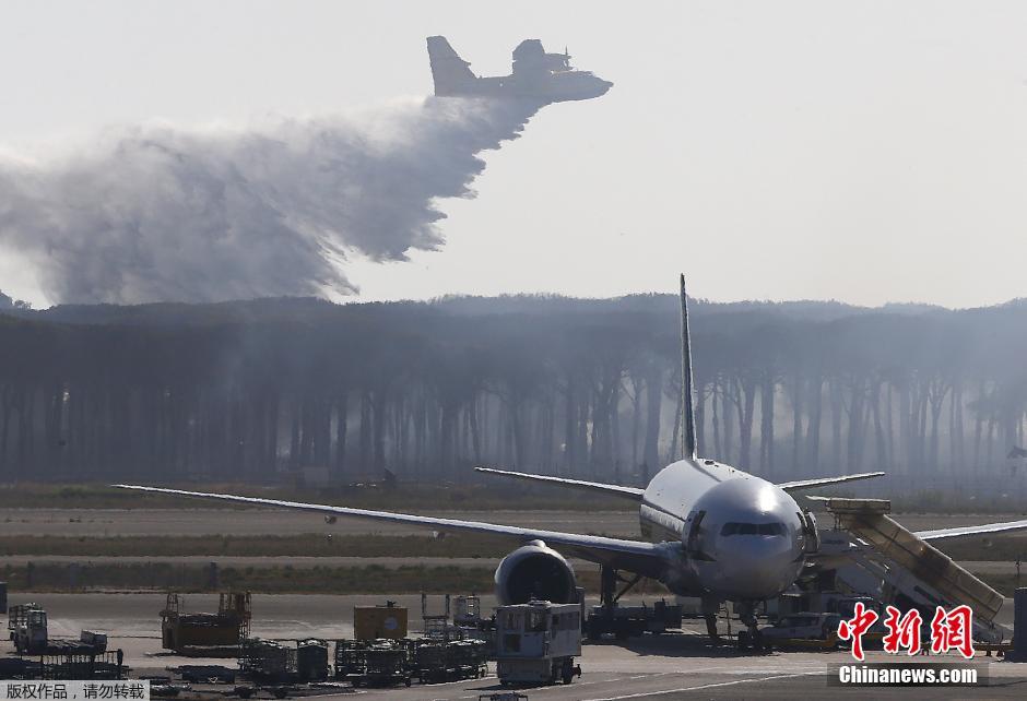 意大利罗马机场外发生火灾 进出港航班受影响