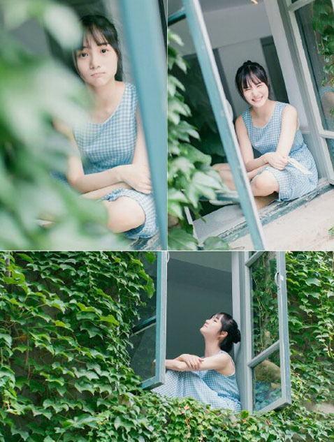 中戏清纯校花晒清凉校园写真