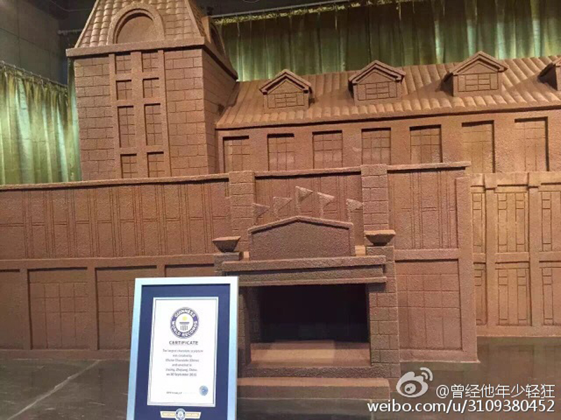 世界最大巧克力雕塑现身浙江 重10.187吨