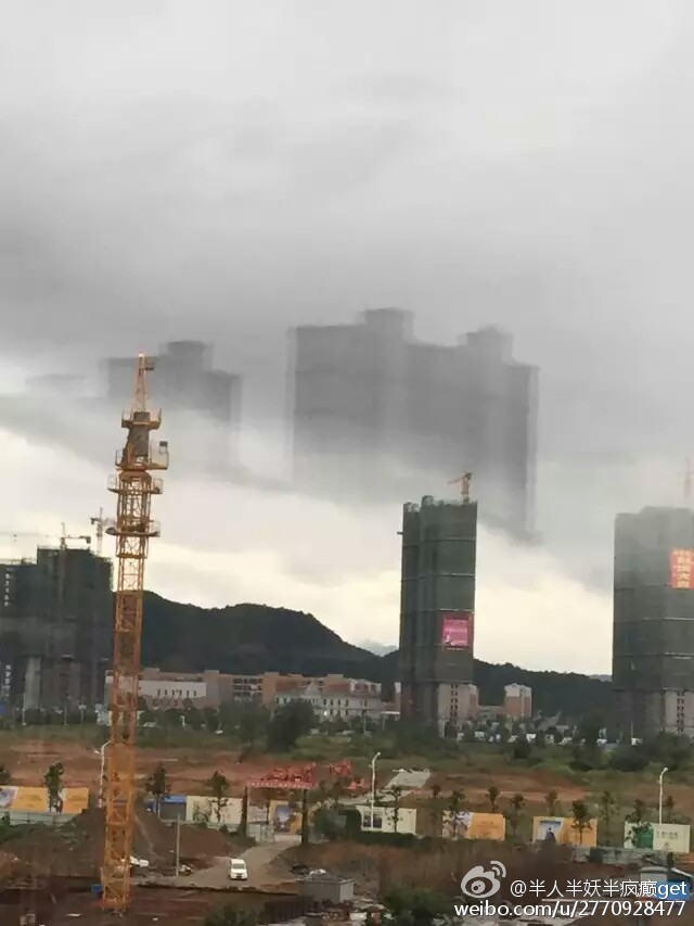 武宁惊现海市蜃楼 时长近半个小时