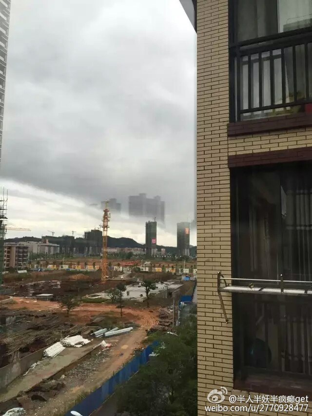武宁惊现海市蜃楼 时长近半个小时