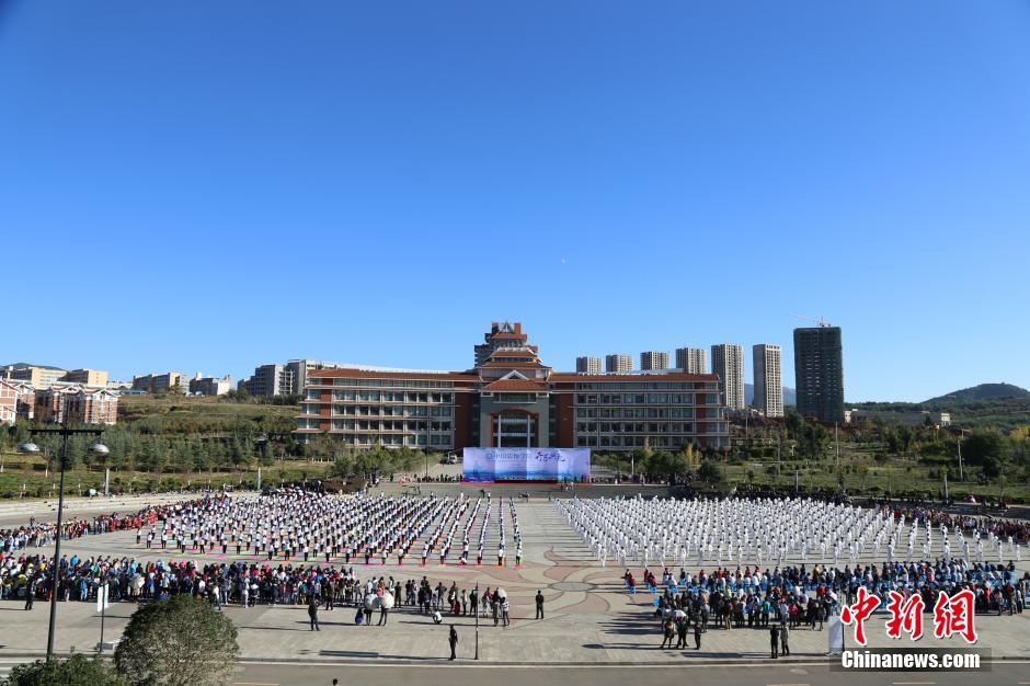中印瑜伽学院开学典礼举行 千人共秀瑜伽太极