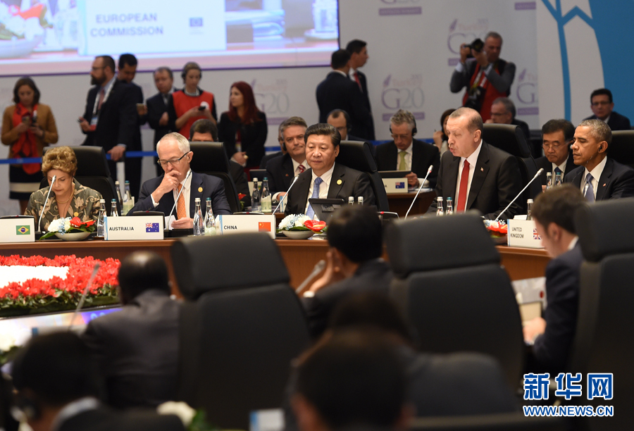习近平出席二十国集团领导人第十次峰会第一阶段会议