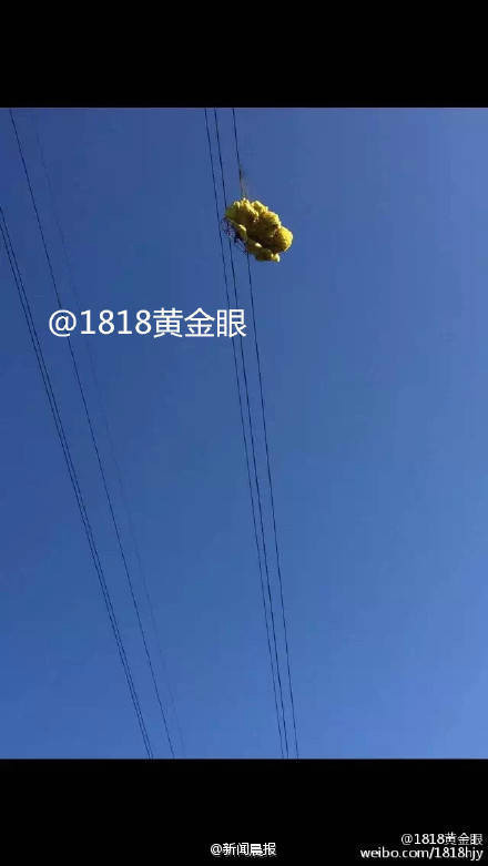 浙江一男子玩滑翔伞被挂高压线上