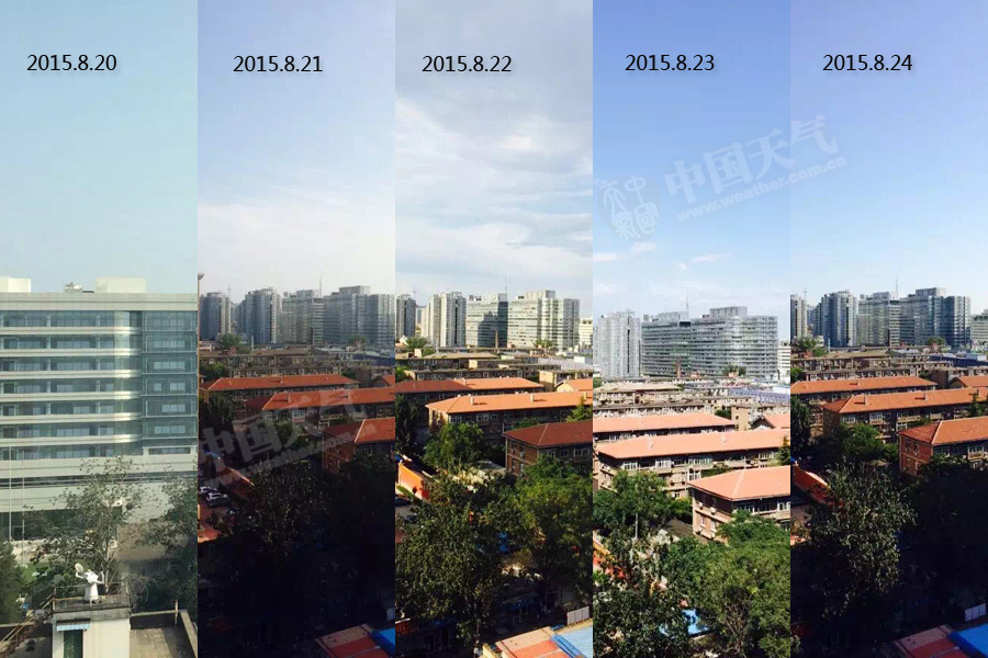中国气象局拼图回顾2015年北京天空
