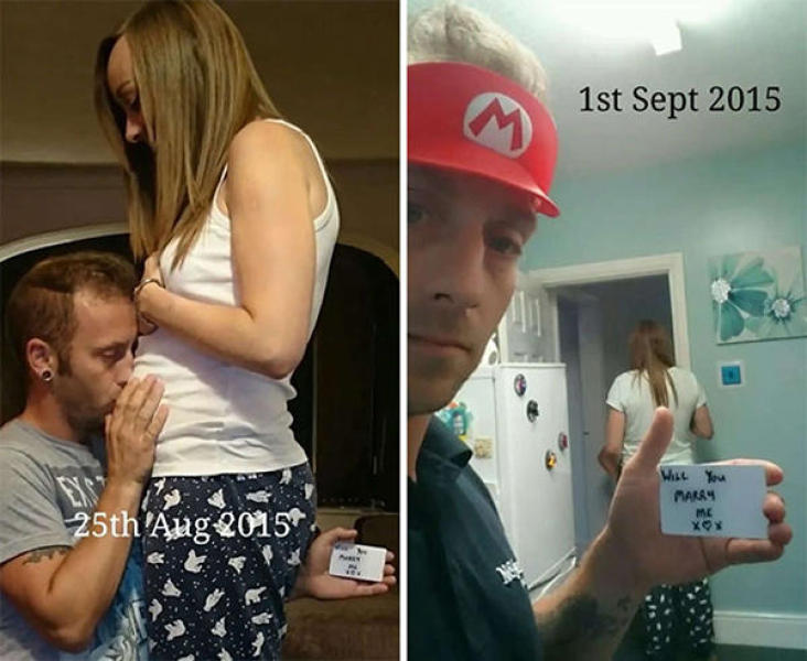 英国暖男在与女友自拍中偷偷求婚148次