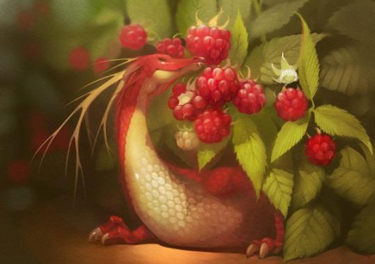 俄罗斯画家笔下的“水果神龙” 仿佛梦幻童话