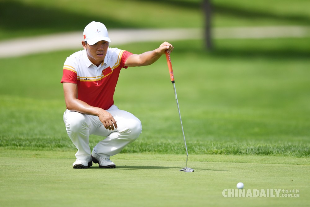 中国高尔夫球队首次公开训练 备战里约奥运会