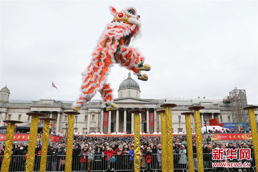 伦敦：中国春节庆典在特拉法加广场举行