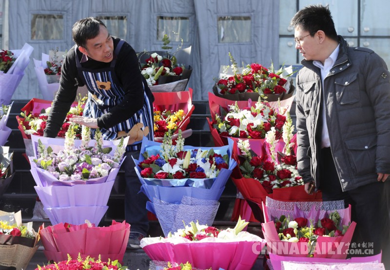 情人节将到　北京花卉市场火爆
