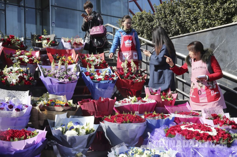 情人节将到　北京花卉市场火爆