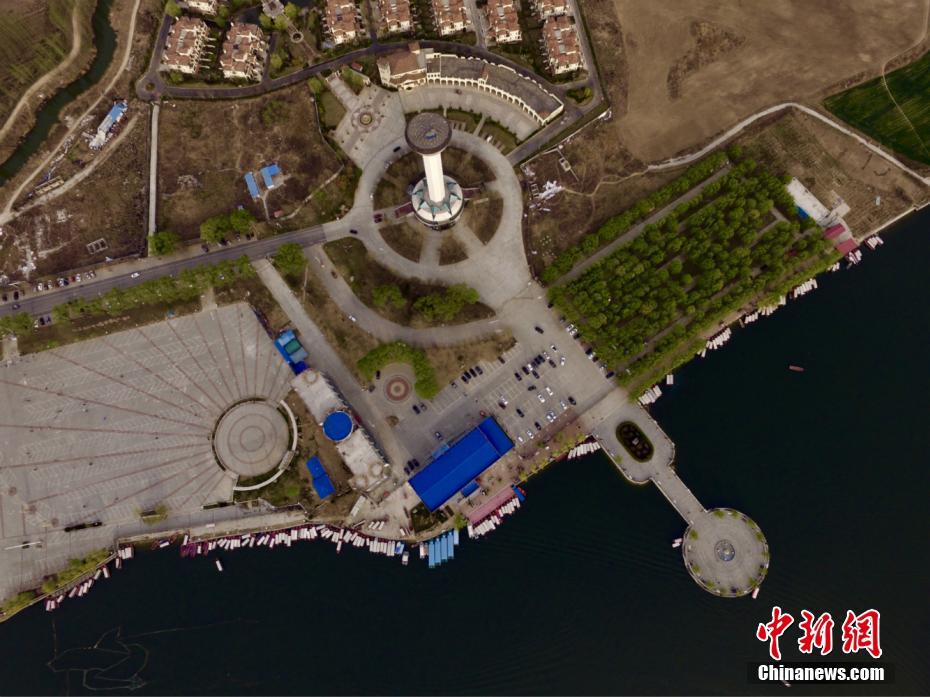 航拍雄安新区白洋淀景区秀美春色