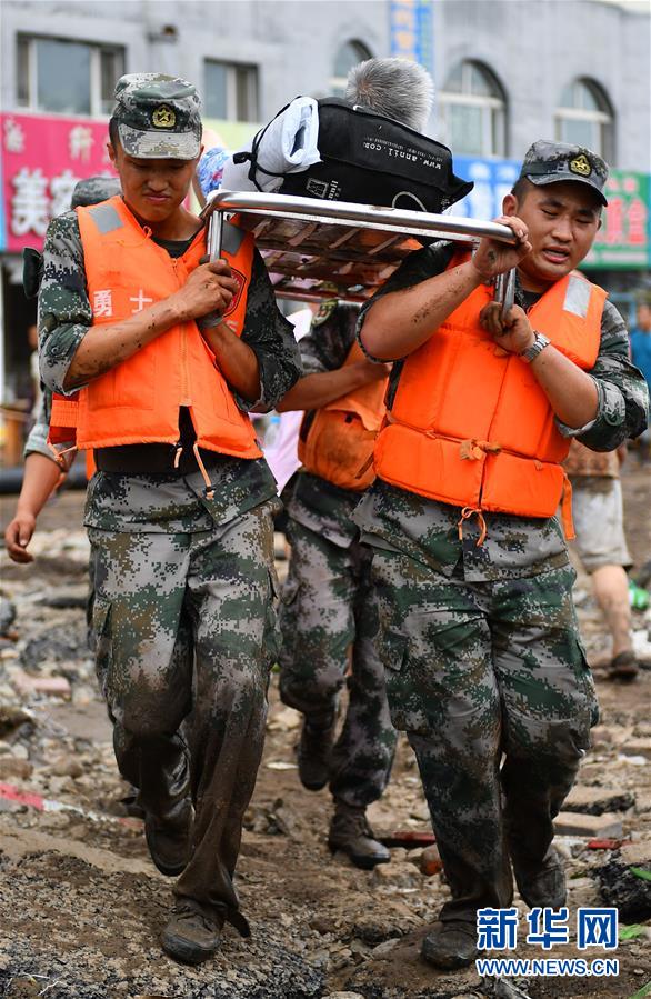 强降雨致吉林永吉县城内涝