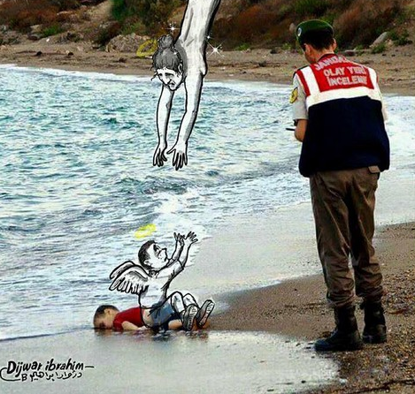 叙利亚男童死后 全球为其作画悼念