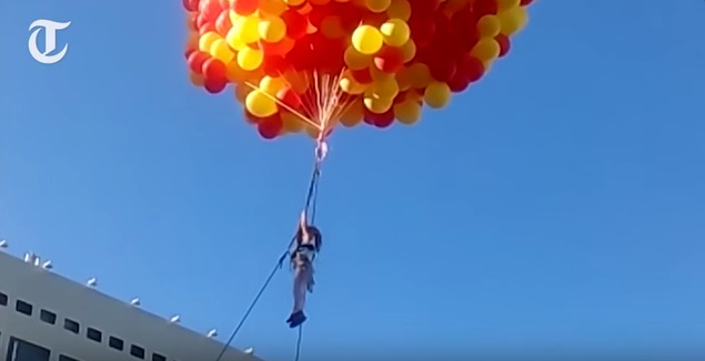 现实版飞屋：俄罗斯10岁女童抓着气球飞上天