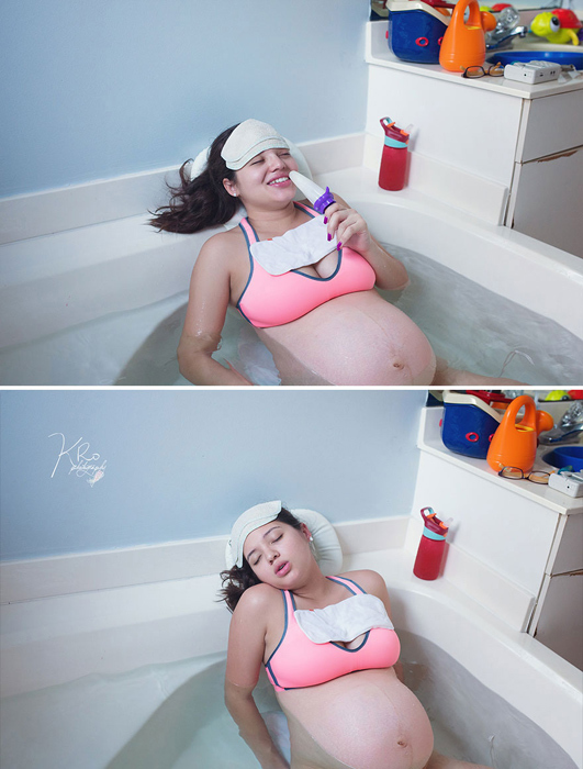摄影师记录女子在家里水中分娩全过程