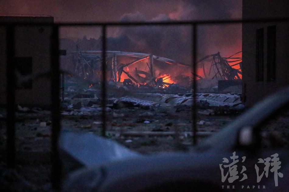 天津大爆炸後的現場